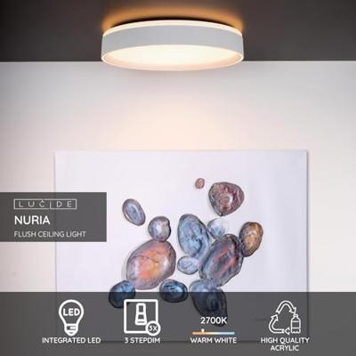 Lucide NURIA - Plafonnière - Ø 40 cm - LED 3 StepDim - 1x24W 2700K - Wit