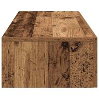 Wandschap met lades 100x36x19 cm bewerkt hout oud houtkleurig - thumbnail