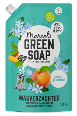 Marcel's Green Soap Wasverzachter perzik & jasmijn navulling 750 Milliliter Marcel's Green Soap Wasverzachter perzik & jasmijn navulling 750 Milliliter