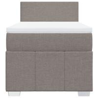 Boxspring met matras stof taupe 200x200 cm - thumbnail