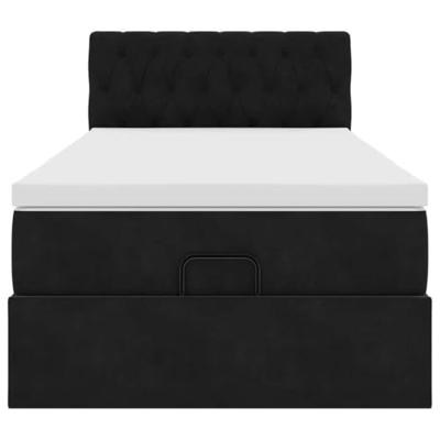 Ottoman bed met matras 100x200 cm fluweel zwart