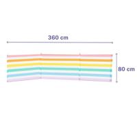 Windscherm 4 Stokken Staal Polyester Kleurige Strepen 360X80 cm Strand, Zwembad, Tuin - thumbnail