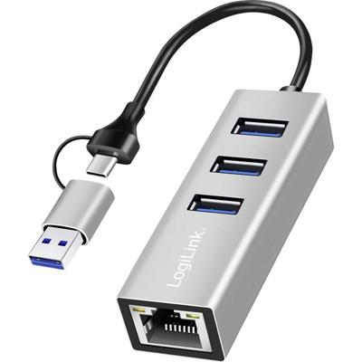 LogiLink UA0440 Netwerkadapter/Hub 5 GBit/s USB-C 3.2 Gen 1 LogiLink UA0440 Netwerkadapter/Hub 5 GBit/s USB-C 3.2 Gen 1