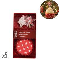 Sorbo cupcake vorm en topper rood set van 24 stuks | 72 stuks - thumbnail