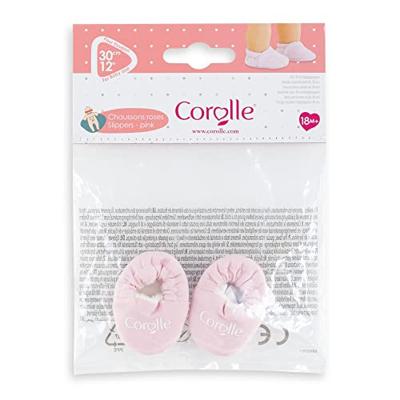 Corolle mon premier poupon - poppen pantoffels roze, 30cm - thumbnail
