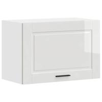 Keukenwandkast Porto bewerkt hout hoogglans wit - thumbnail