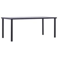 Eettafel 180x90x75 cm MDF zwart en betongrijs - thumbnail