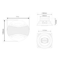 Autospeakers - Speakerset 10 Cm - 2 Wegs Coaxiale Luidsprekers - 30 Mm Tweeters - 80 W Max (CDS4G) - thumbnail