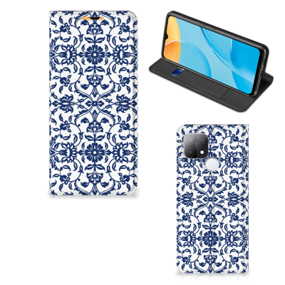OPPO A15 Smart Cover Flower Blue