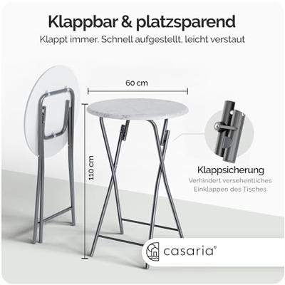 Statafel Marmerlook Wit rond 60cm Inklapbaar Statafel Marmerlook Wit rond 60cm Inklapbaar