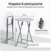 Statafel Marmerlook Wit rond 60cm Inklapbaar - thumbnail
