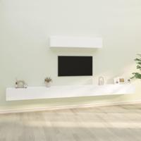6-delige Tv-meubelset bewerkt hout wit - thumbnail