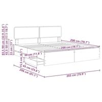 Bedframe met hoofdeinde Wit 200 x 200 cm Geconstrueerd hout - thumbnail