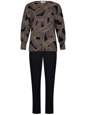 Pastunette dames pyjama lange mouwen - Zwart