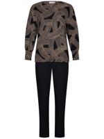 Pastunette dames pyjama lange mouwen - Zwart - thumbnail