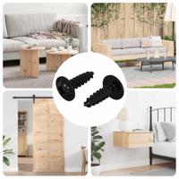 Zelftappende Nagel 2 pcs Zwart 3,5 x 12 mm IJzer - thumbnail