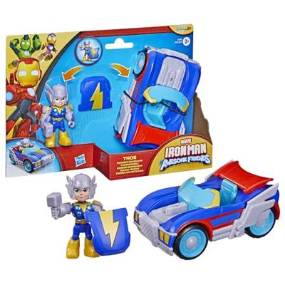 Thor-figuur van 7,5 cm en Lightning Mobile-voertuig, superheldenspeelgoed, geschikt voor kinderen vanaf 3 jaar, Iron Man en zijn geweldige vrienden van Marvel. Thor-figuur van 7,5 cm en Lightning Mobile-voertuig, superheldenspeelgoed, geschikt voor kinderen vanaf 3 jaar, Iron Man en zijn geweldige vrienden van Marvel.