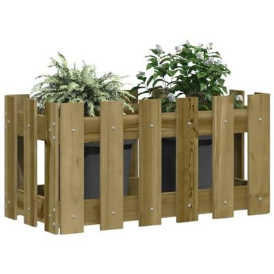 Plantenbak met hekontwerp 60x30x30 cm gempregneerd grenenhout Plantenbak met hekontwerp 60x30x30 cm gempregneerd grenenhout