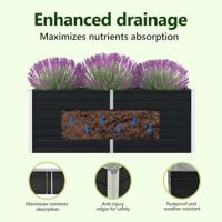 Plantenbak verhoogd 160x80x45 cm gegalvaniseerd staal antraciet - thumbnail