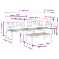 3-delige Loungeset pallet massief acaciahout - thumbnail