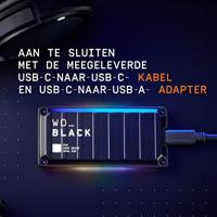 Western Digital 1 TB Externe SSD harde schijf USB-C 3.2 Gen 2x2 Zwart WDBAWY0010BBK-WESN - thumbnail