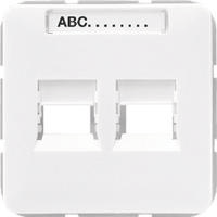 Jung CD500 RJ45 inbouwset met draagframe en inzetplaat wit - thumbnail