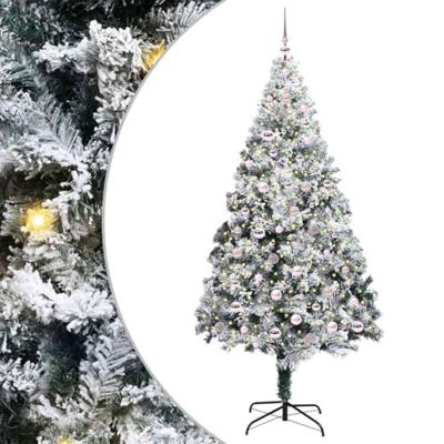 Kunstkerstboom met 300 LED Wit 240 cm PVC en Staal en Kunststof