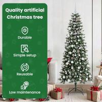 Kunstkerstboom met 300 LED Groen 180 cm PVC en Plastic en Staal - thumbnail