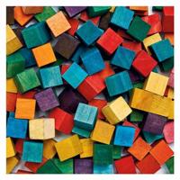 Colorations - gekleurde houten kubus blokjes, 196st. - thumbnail
