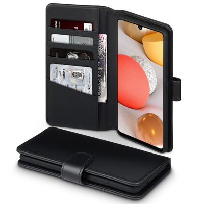 Qubits - luxe echt lederen wallet hoes - Samsung Galaxy A42 - Zwart Qubits - luxe echt lederen wallet hoes - Samsung Galaxy A42 - Zwart