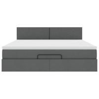 Ottoman bed met matras 160x200cm stof donkergrijs - thumbnail