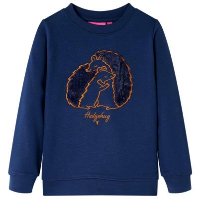 Kindertrui met egelprint 128 marineblauw