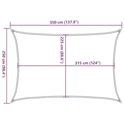 Zonnezeil 160 g/m rechthoekig 2,5x3,5 m HDPE lichtgrijs