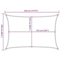 Zonnezeil 160 g/m rechthoekig 2,5x3,5 m HDPE lichtgrijs - thumbnail