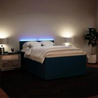 Boxspring met matras fluweel blauw 140x200 cm - thumbnail