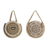 Handtas Dames DKD Home Decor Zwart Beige Natuurlijk 36 x 12 x 36 cm (2 Stuks) - thumbnail