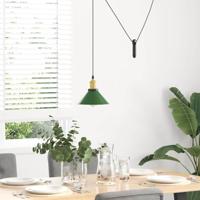 Hanglamp in hoogte verstelbaar E27 22 cm metaal glanzend groen - thumbnail
