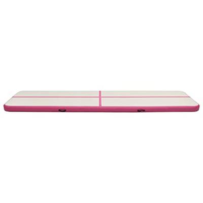 VidaXL Gymnastiekmat met pomp opblaasbaar 600x100x15 cm pvc roze - thumbnail