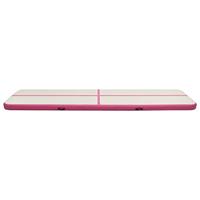 VidaXL Gymnastiekmat met pomp opblaasbaar 600x100x15 cm pvc roze - thumbnail