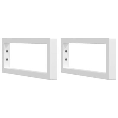 Wandbeugels voor wasbak 2 st rechthoekig staal wit Wandbeugels voor wasbak 2 st rechthoekig staal wit
