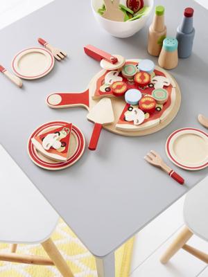 Houten pizzaset meerkleurig