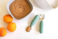 Set roestvrijstalen en siliconen oefenbestek 2e leeftijd BEABA saliegroen - thumbnail