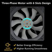 Akasa OTTO SF12 Computer behuizing Ventilator 12 cm Zwart, Grijs 1 stuk(s) - thumbnail