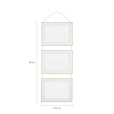 QUVIO Fotolijst wandmontage voor drie foto's - groot - Hout