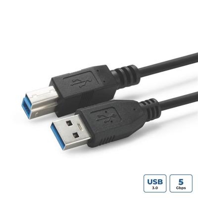 MicroConnect USB3.0AB1B USB-kabel 1m 3.2 Gen 1 (3.1 Gen 1) USB A USB B zwart - USB-kabel (1 m, USB A, USB B, 3.0 (3.1 Gen 1), mannelijke connector/stekker, zwart)