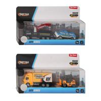 Toi-Toys Metal frictie sleepwagen met auto - thumbnail
