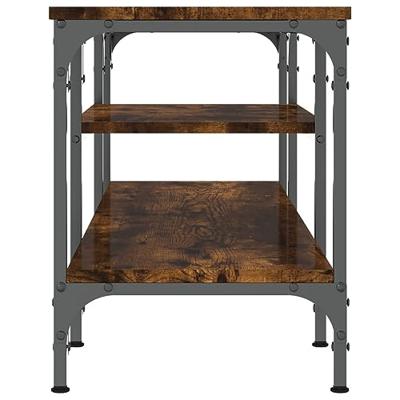 Tv-meubel 121x35x45 cm bewerkt hout en ijzer gerookt eikenkleur Tv-meubel 121x35x45 cm bewerkt hout en ijzer gerookt eikenkleur