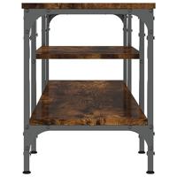 Tv-meubel 121x35x45 cm bewerkt hout en ijzer gerookt eikenkleur - thumbnail