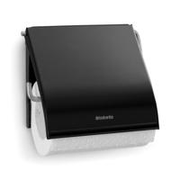 Brabantia Toiletrolhouder met Klep Mat Zwart - thumbnail