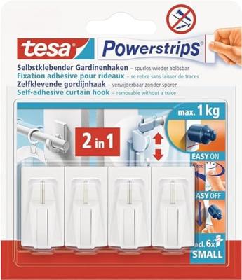 tesa POWERSTRIPS® Vario gordijnhaak Wit Inhoud: 4 stuk(s) tesa POWERSTRIPS® Vario gordijnhaak Wit Inhoud: 4 stuk(s)